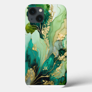 Personalisiertes Monogramm aus moderner grüner Mar Case-Mate iPhone Hülle