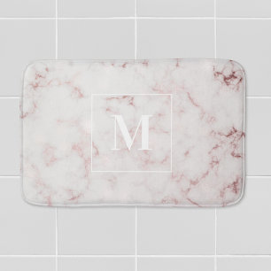 Personalisiertes Monogramm aus Roségoldmarmor Badematte
