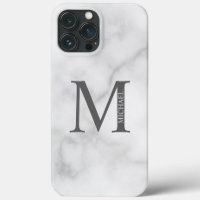 Personalisiertes Monogramm aus weißem Marmor und N