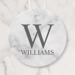 Personalisiertes Monogramm aus weißem Marmor und N Geschenkanhänger