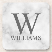 Personalisiertes Monogramm aus weißem Marmor und N