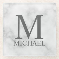Personalisiertes Monogramm aus weißem Marmor und N