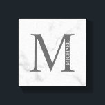 Personalisiertes Monogramm aus weißem Marmor und N Leinwanddruck<br><div class="desc">Personalisiert Monogram und Name Design zeichnen sich durch personalisierte Monogramme und Namen im klassischen Serif-Schriftart-Stil aus. Perfekt als Wohngestaltungen,  Hauswärme Geschenke,  Feriengeschenke für Familien,  Neuvermählte und mehr.</div>