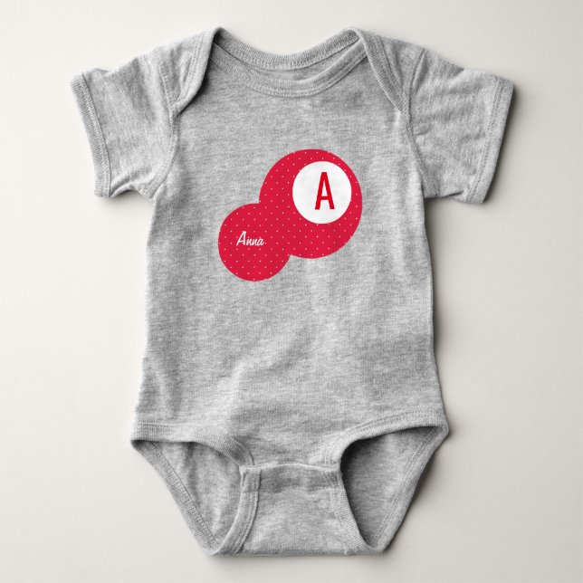 Personalisiertes Monogramm Baby Strampler (Vorderseite)