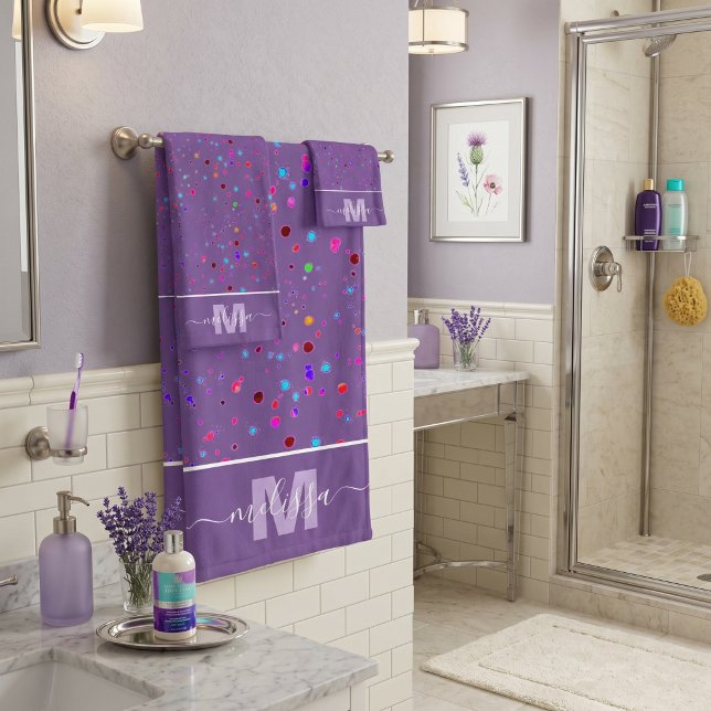 Personalisiertes Monogramm-Badehandtuch Badhandtuch Set (Von Creator hochgeladen)