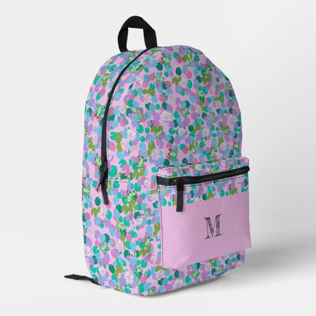 Personalisiertes Monogramm Bedruckter Rucksack (Rückseitige Ecke links)