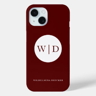 Personalisiertes Monogramm Bordeaux Case-Mate iPhone Hülle