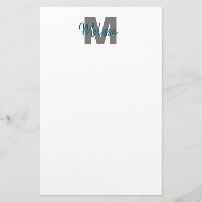 Personalisiertes Monogramm Briefpapier (Vorderseite)