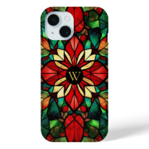 Personalisiertes Monogramm Buntglas Weihnachten
