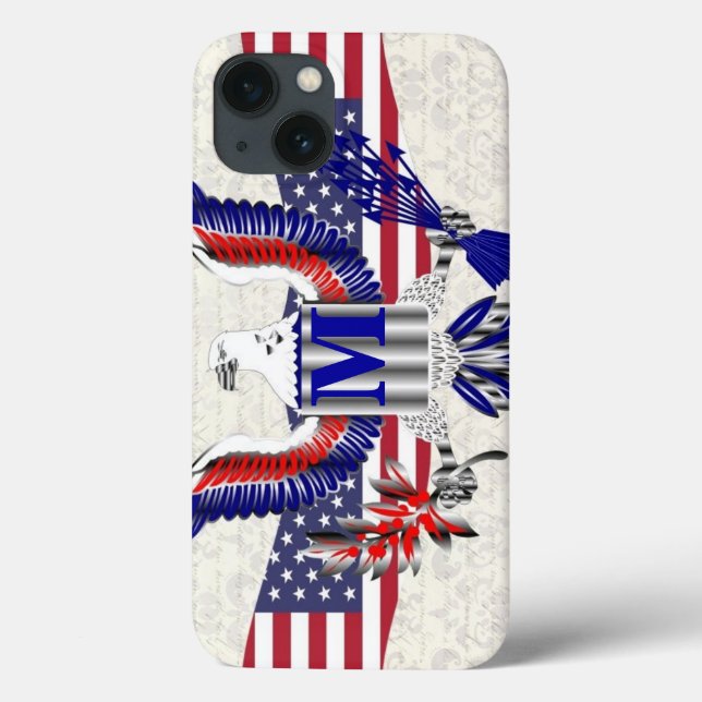 Personalisiertes Monogramm Case-Mate iPhone Hülle (Rückseite)
