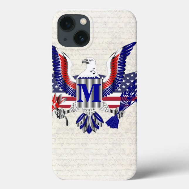 Personalisiertes Monogramm Case-Mate iPhone Hülle (Rückseite)