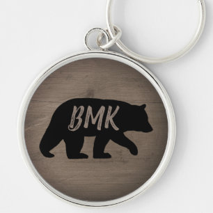 Personalisiertes Monogramm der Bärenbarsche Silho Schlüsselanhänger