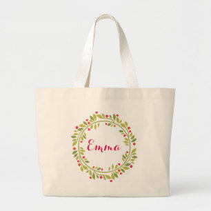 Personalisiertes Monogramm der Blumenbrille Jumbo Stoffbeutel