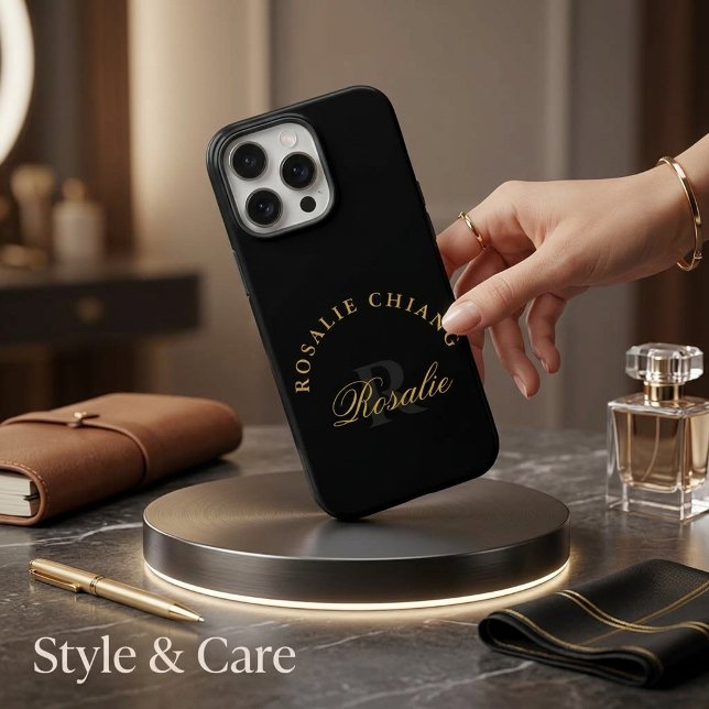 Personalisiertes Monogramm-Design mit individuelle Case-Mate iPhone Hülle (Personalized Monogram Design Custom Name iPhone 16 Pro Max Case)
