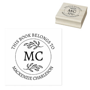 Personalisiertes Monogramm Dieses Buch gehört zu Gummistempel