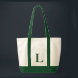Personalisiertes Monogramm DUNKELGRÜN   NATÜRLICHE Tragetasche<br><div class="desc">Personalisiertes Monogramm DUNKELGRÜN   NATÜRLICHE TASCHE.  Gewohnheit stellen Ihre eigene Tasche her!</div>