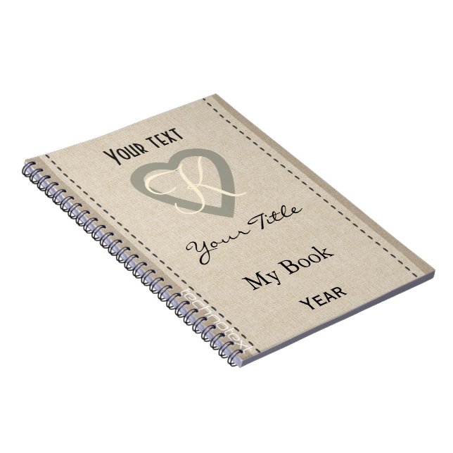 Personalisiertes Monogramm Einfaches Herz Notizblock (Rechte Seite)