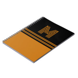 Personalisiertes Monogramm EleganBlack & Brown Notizblock