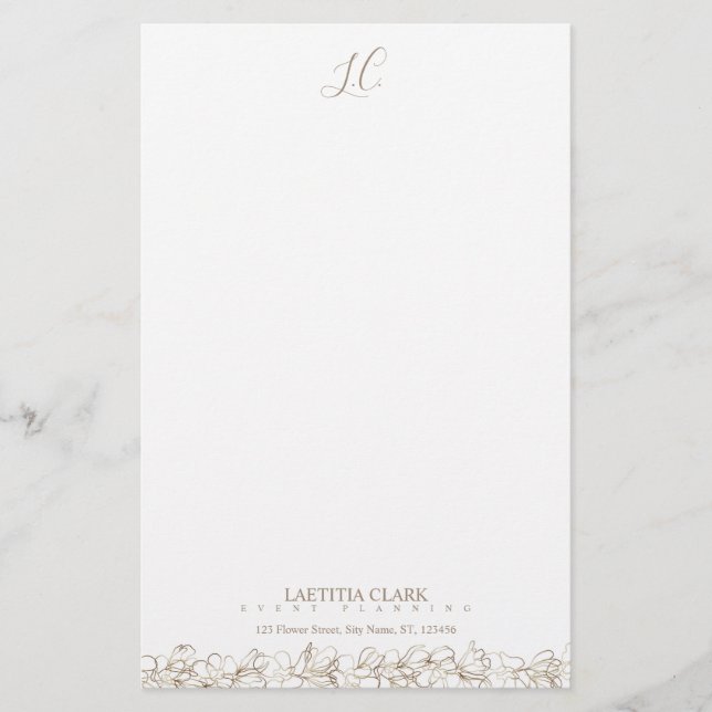Personalisiertes Monogramm-Elegant Briefpapier (Vorderseite)