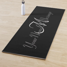 Personalisiertes Monogramm Elegante Black Yoga Mat Yogamatte