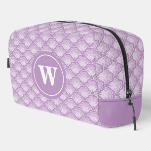 Personalisiertes Monogramm Elegante Blumen in Lila Waschbeutel
