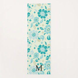 Personalisiertes Monogramm elegantes Blumenmuster Yogamatte