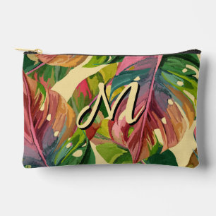 Personalisiertes Monogramm Farbige Blumige Make-up Zubehörtasche