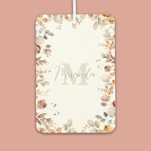 Personalisiertes Monogramm Floral Autolufterfrischer