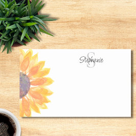 Personalisiertes Monogramm Floral Post-it Klebezettel