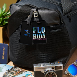 Personalisiertes Monogramm Florida, Miami Beach Gepäckanhänger