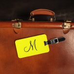 Personalisiertes Monogramm Fluoreszenzgelb Gepäckanhänger<br><div class="desc">Dieses Design wurde durch digitale Kunst erstellt und kann personalisiert werden, indem Sie auf den Knopf Anpassen klicken und die Farbe ändern, einen Namen, Initialen oder Ihre Lieblingssprache hinzufügen. Kontaktieren Sie mich unter colorflowcreations@gmail.com , wenn Sie dieses Design für ein anderes Produkt haben möchten. Kaufen Sie meine originale abstrakte Acrylmalerei...</div>
