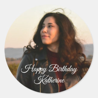 Personalisiertes Monogramm-Foto und/oder Name/Meld Runder Aufkleber