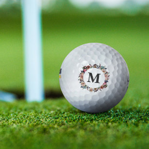 Personalisiertes Monogramm Frauen in der Blüte Golfball