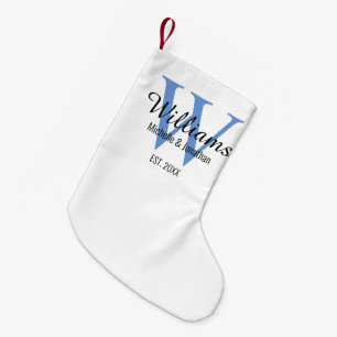Personalisiertes Monogramm frisch blau Kleiner Weihnachtsstrumpf