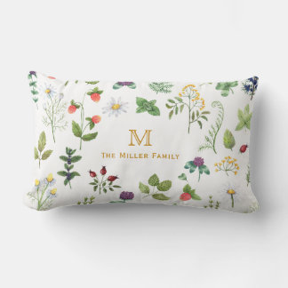 Personalisiertes Monogramm für die Aquarellgartenf Lendenkissen