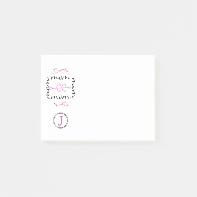 Personalisiertes Monogramm für die länderübergreif Post-it Klebezettel (Vorderseite)