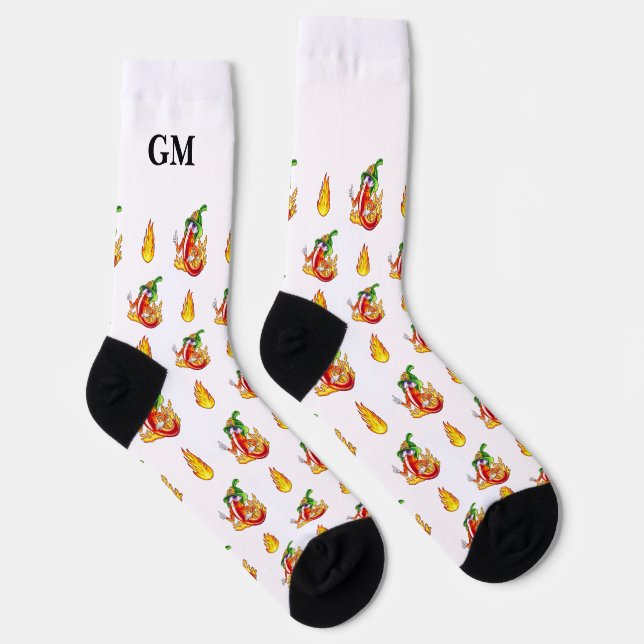 Personalisiertes Monogramm für Feuerlöschpieps und Socken (Rechts)