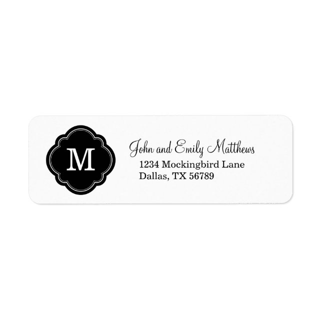 Personalisiertes Monogramm für Schwarzweiß (Vorne)