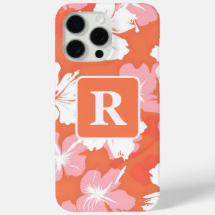 Personalisiertes Monogramm für tropischen Hibiskus Case-Mate iPhone Hülle