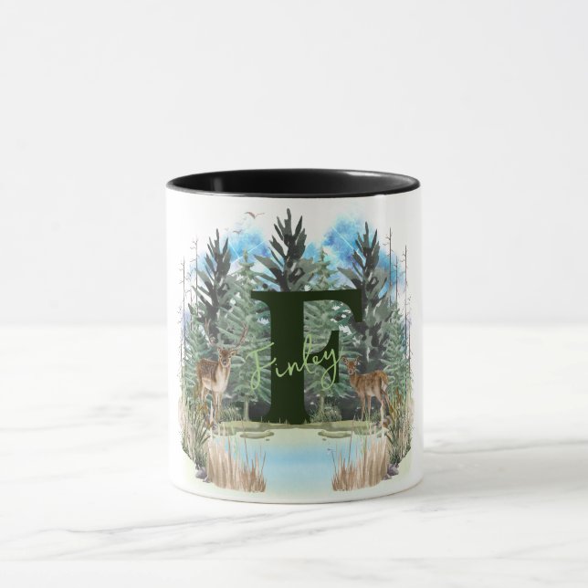 Personalisiertes Monogramm für Wasserfarben, Buchs Tasse (Zentrum)