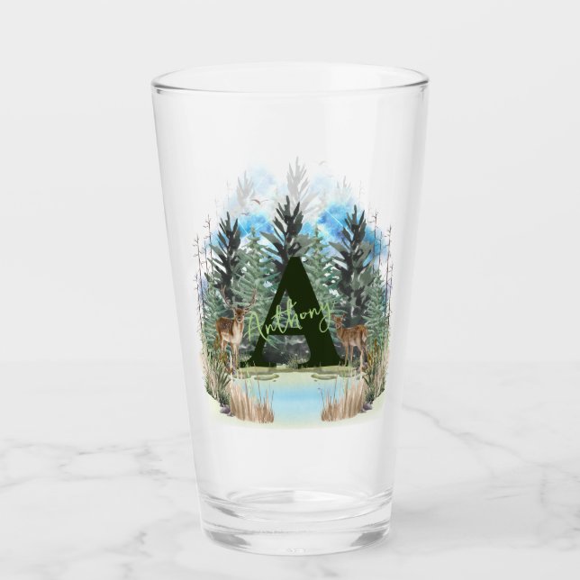 Personalisiertes Monogramm für Wasserfarben Buchst Glas (Vorderseite)