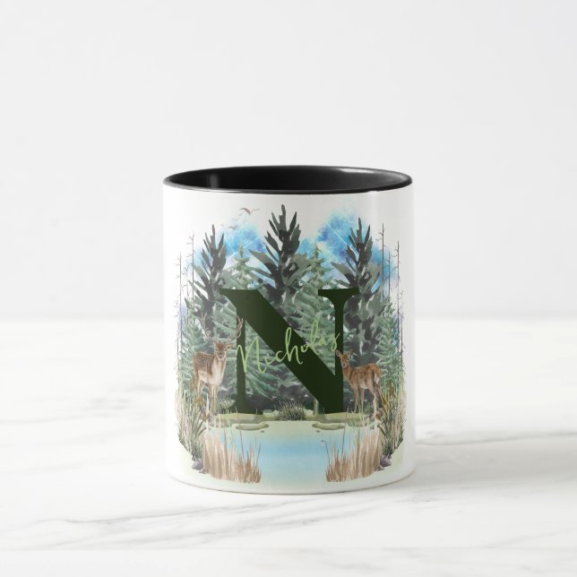 Personalisiertes Monogramm für Wasserfarben Buchst Tasse (Zentrum)