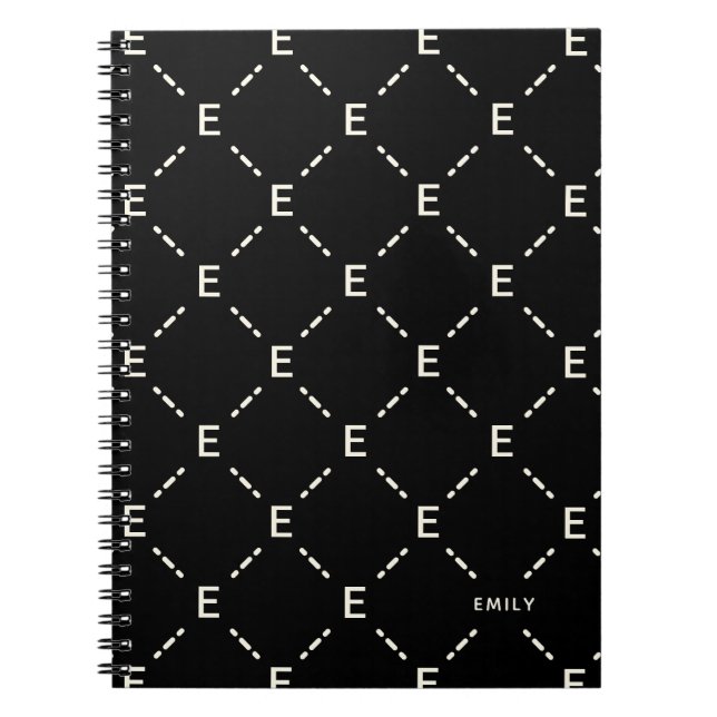 Personalisiertes Monogramm-Geometrisches Muster No Notizblock (Vorderseite)