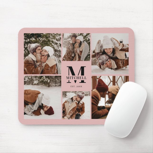Personalisiertes Monogramm-Geschenk für die rosa F Mousepad (Mit Mouse)