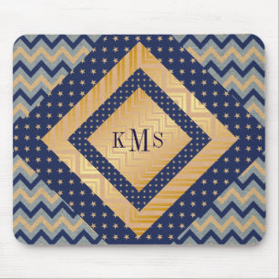 Personalisiertes Monogramm Golden Nautical Mousepa Mousepad