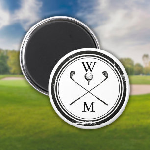Personalisiertes Monogramm Golf Magnet