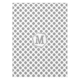 Personalisiertes Monogramm, Grau Polka Dot Muster Tischdecke