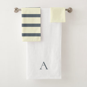 Personalisiertes Monogramm Grün & Gelb Badhandtuch Set