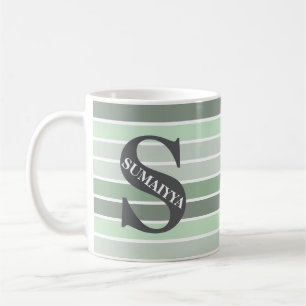 Personalisiertes Monogramm "Grüne Farbtöne" gestri Kaffeetasse