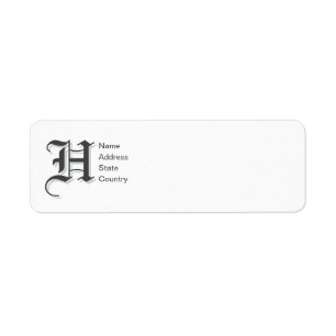 Personalisiertes Monogramm H Absenderetikett